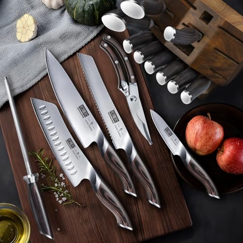 Japanese Knife Block Set With Ultra-Sharp Blades