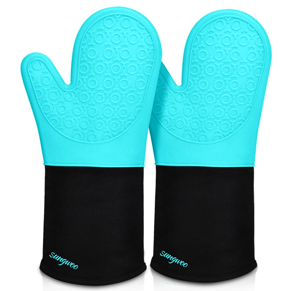Silicone Oven Mitts With Quilted Non-Slip Grip