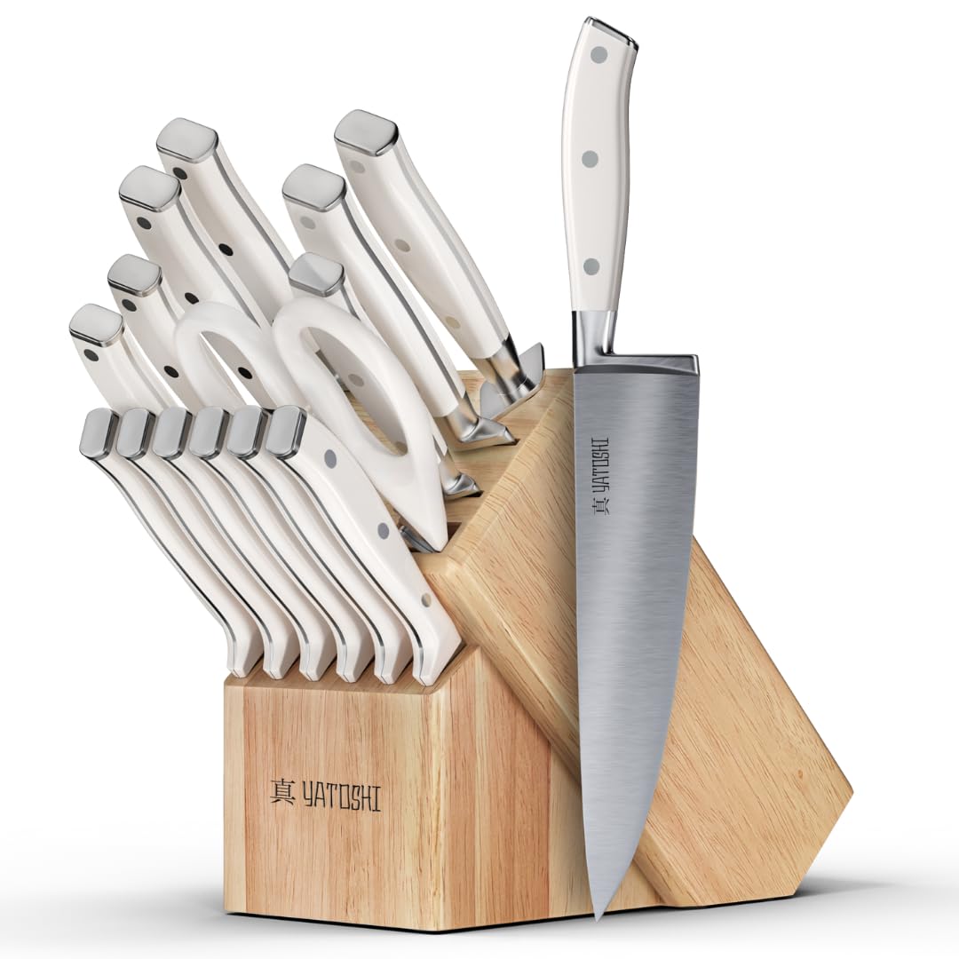 Professional Knife Block Set With High-Carbon Blades