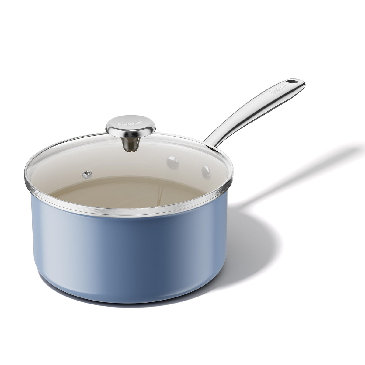 Ceramic Saucepan With Lid & Nonstick Interior