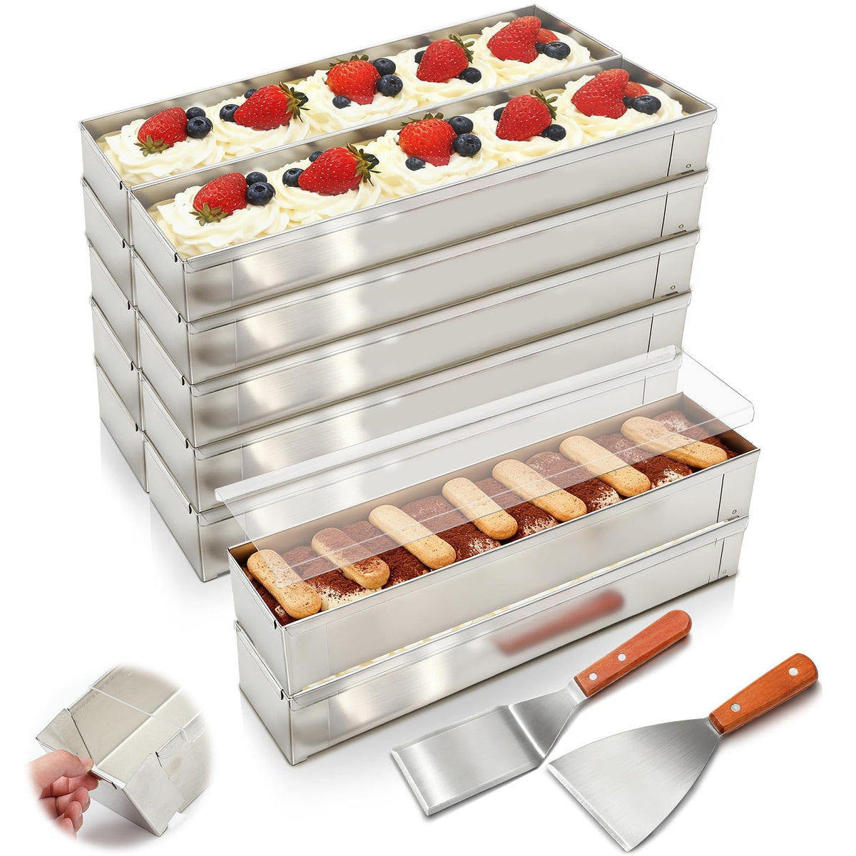 Rectangular Tiramisu Pan Set With Deep Sides