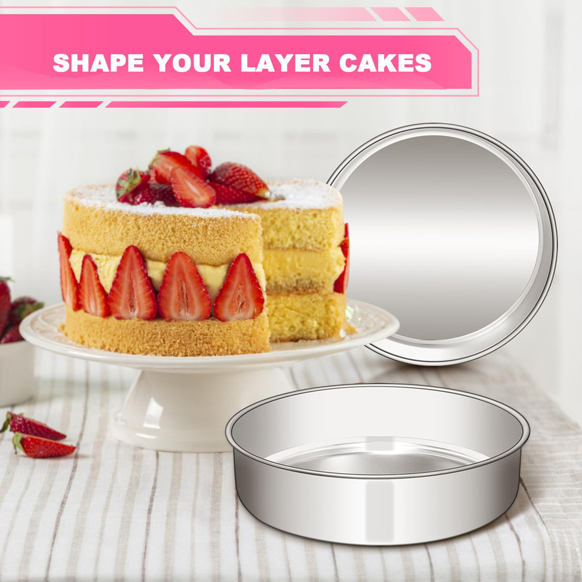 Stainless Steel Round Cake Pan Set With Leakproof Design