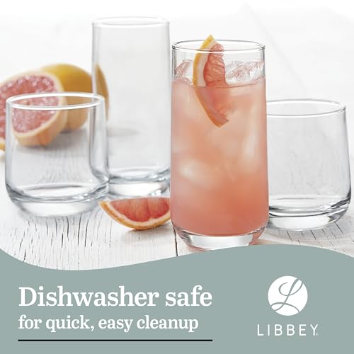 Glass Tumbler Set With Classic Cocktail Design