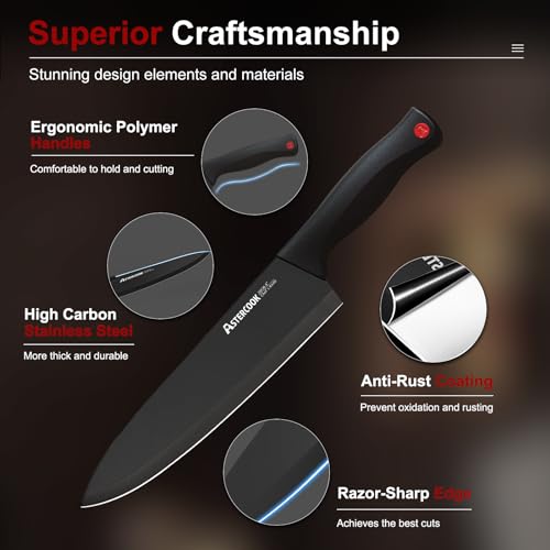 German Steel Knife Block Set With Built-In Sharpener