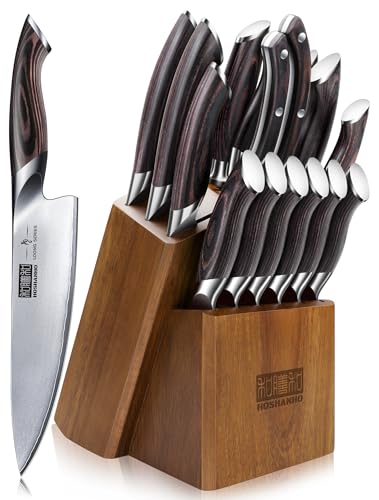 Japanese Knife Block Set With Ultra-Sharp Blades