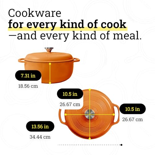 Enamel Cast Iron Dutch Oven With Moisture-Seal Lid