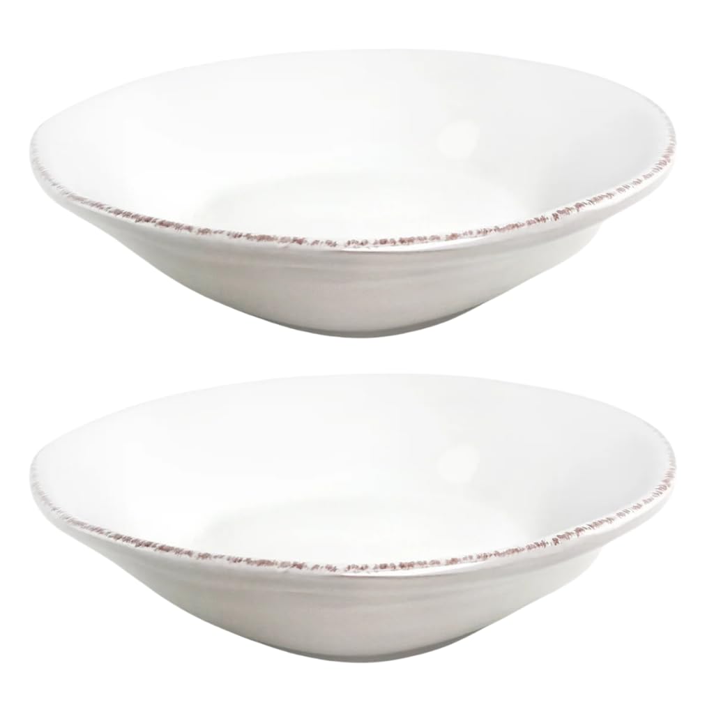Tuscan Ceramic Pasta Bowl Set With Rustic Glaze