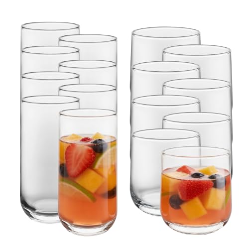 Glass Tumbler Set With Classic Cocktail Design