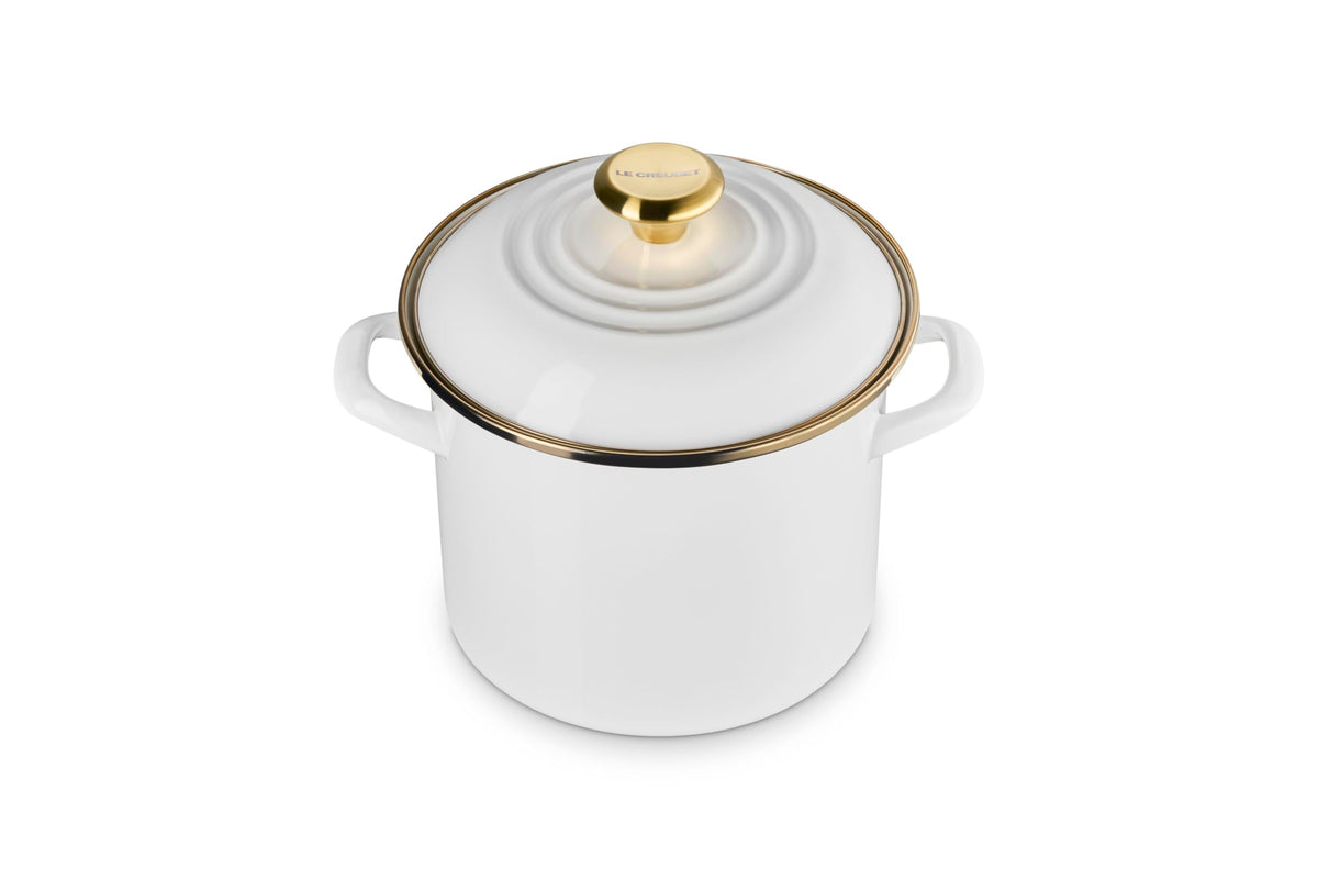 Enameled Steel Stockpot With Traditional Profile