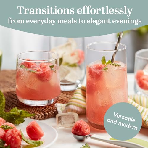 Glass Tumbler Set With Classic Cocktail Design