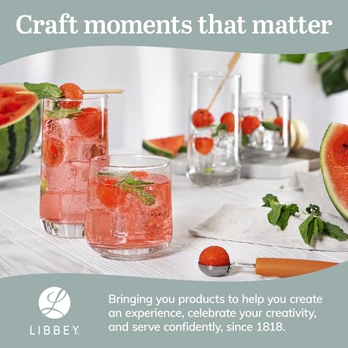 Glass Tumbler Set With Classic Cocktail Design