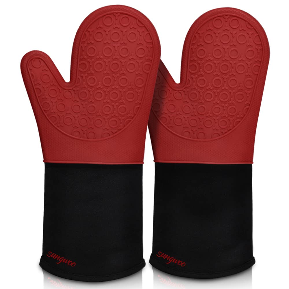 Silicone Oven Mitts With Quilted Non-Slip Grip