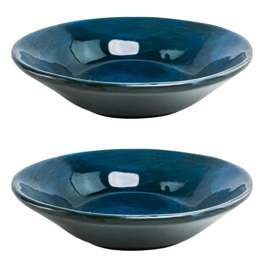 Tuscan Ceramic Pasta Bowl Set With Rustic Glaze