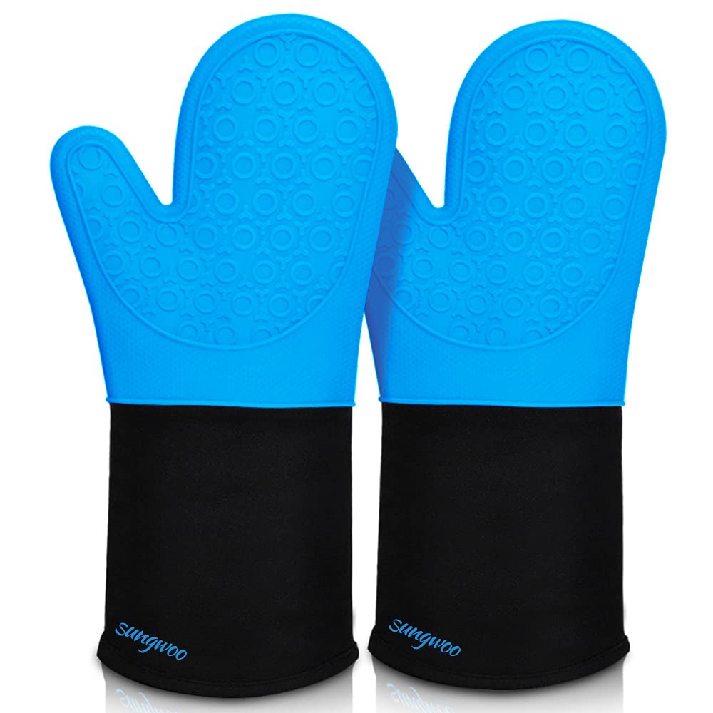 Silicone Oven Mitts With Quilted Non-Slip Grip