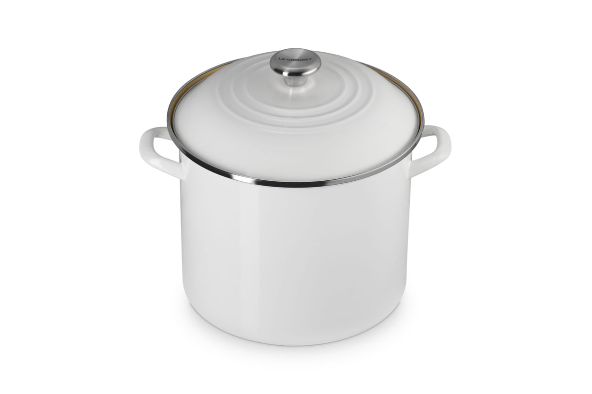 Enameled Steel Stockpot With Traditional Profile