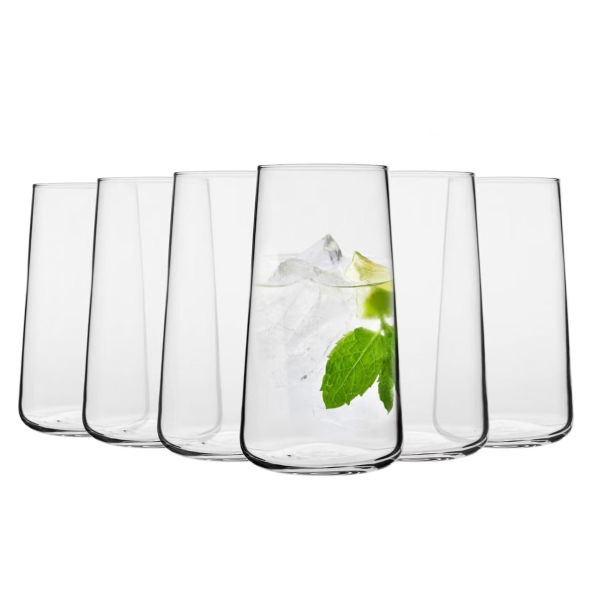 Elegant Drinking Glass Set With Sculpted Design