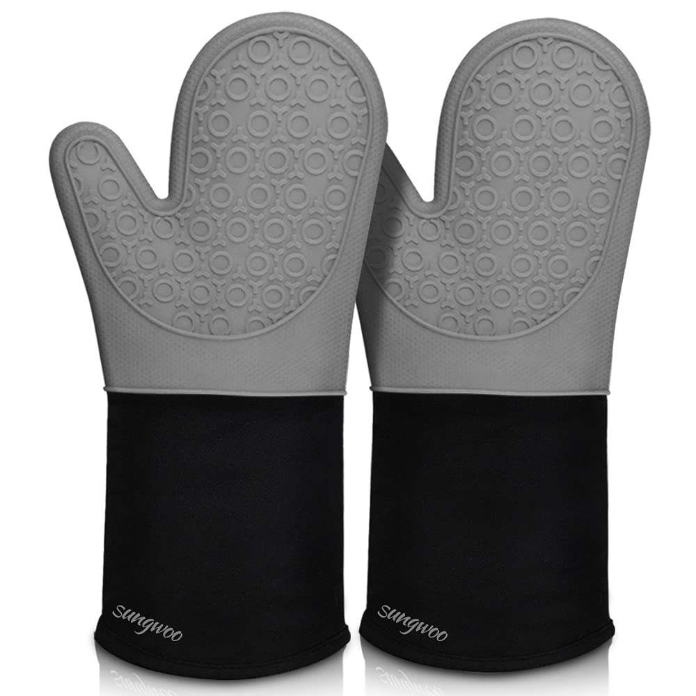 Silicone Oven Mitts With Quilted Non-Slip Grip