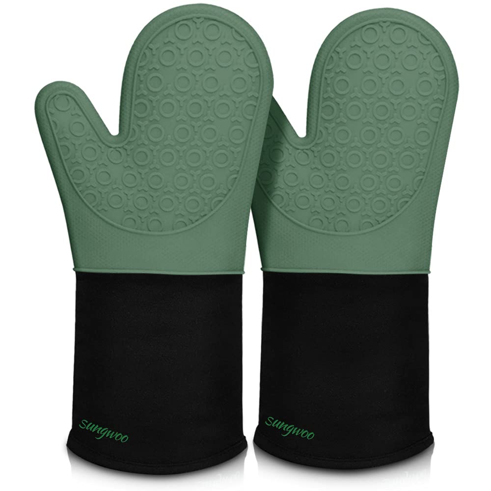 Silicone Oven Mitts With Quilted Non-Slip Grip