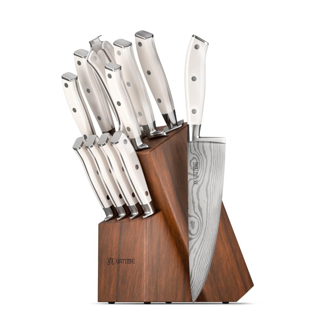 Professional Knife Block Set With High-Carbon Blades