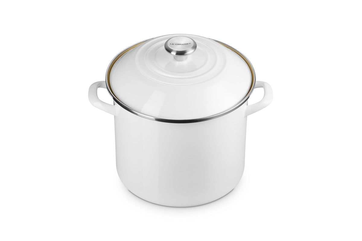 Enameled Steel Stockpot With Traditional Profile