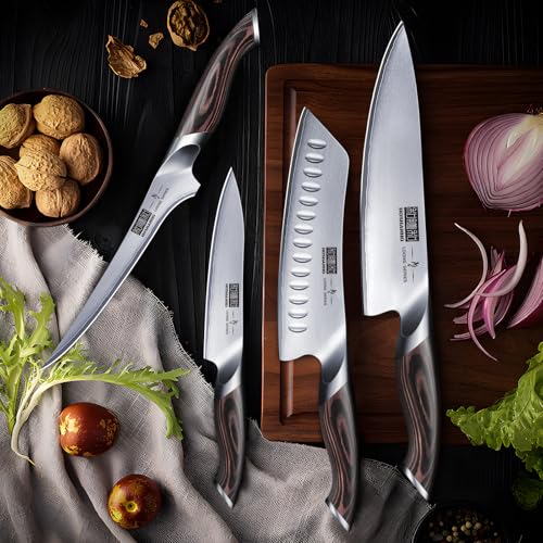 Japanese Knife Block Set With Ultra-Sharp Blades