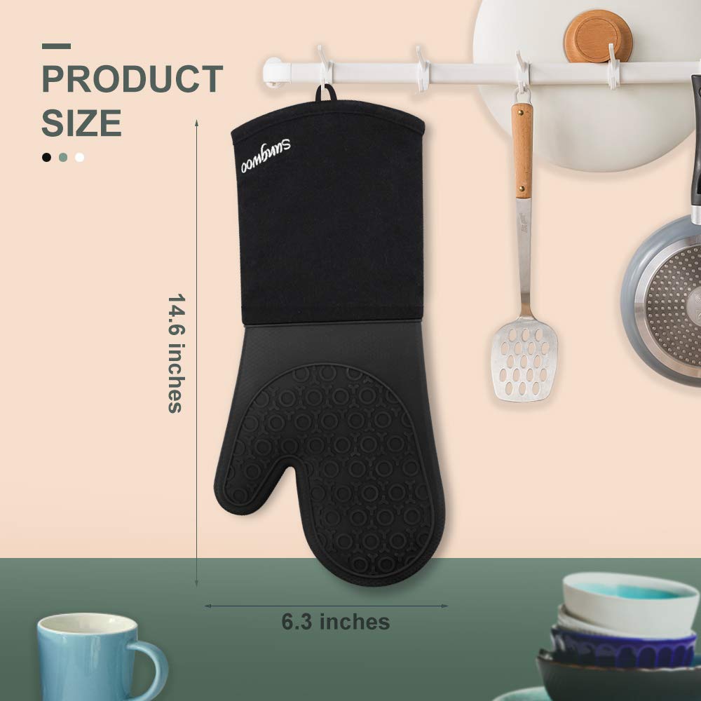 Silicone Oven Mitts With Quilted Non-Slip Grip