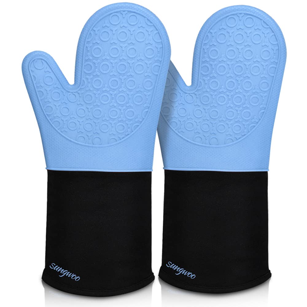 Silicone Oven Mitts With Quilted Non-Slip Grip
