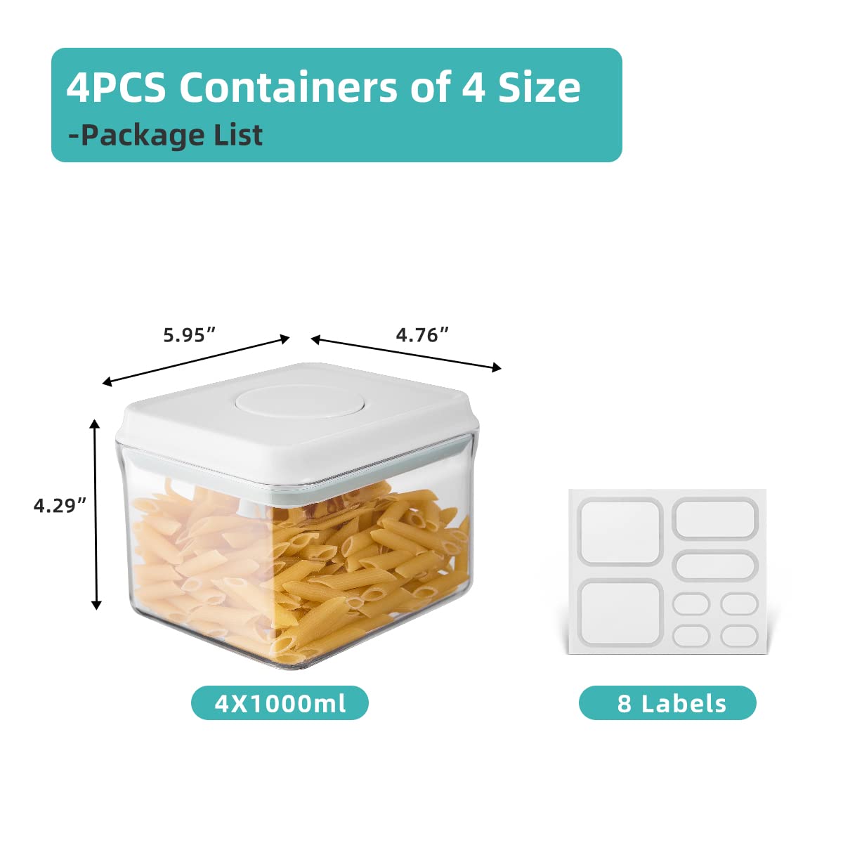 Airtight Storage Container Set With Clear Design