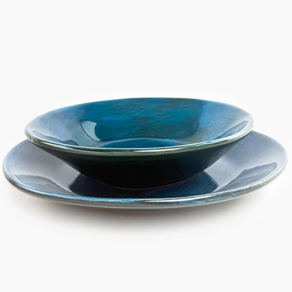 Tuscan Ceramic Pasta Bowl Set With Rustic Glaze