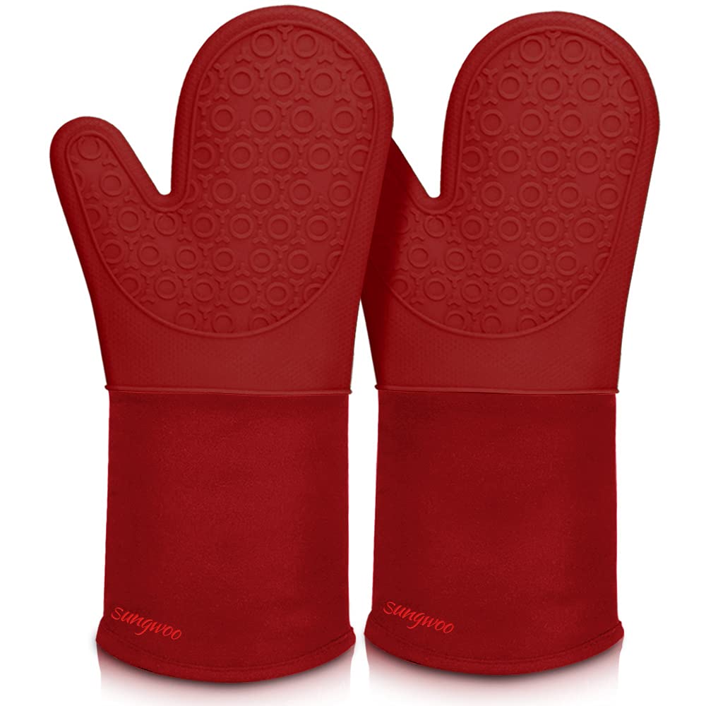 Silicone Oven Mitts With Quilted Non-Slip Grip