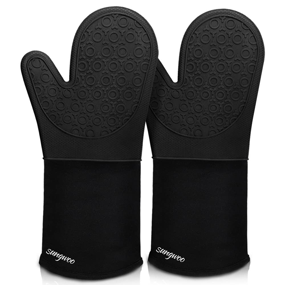 Silicone Oven Mitts With Quilted Non-Slip Grip