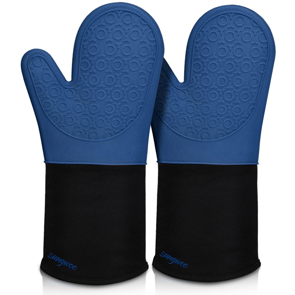 Silicone Oven Mitts With Quilted Non-Slip Grip