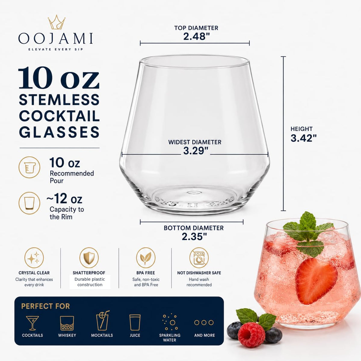 Ribbed Stemless Drinkware Set With Elegant Finish