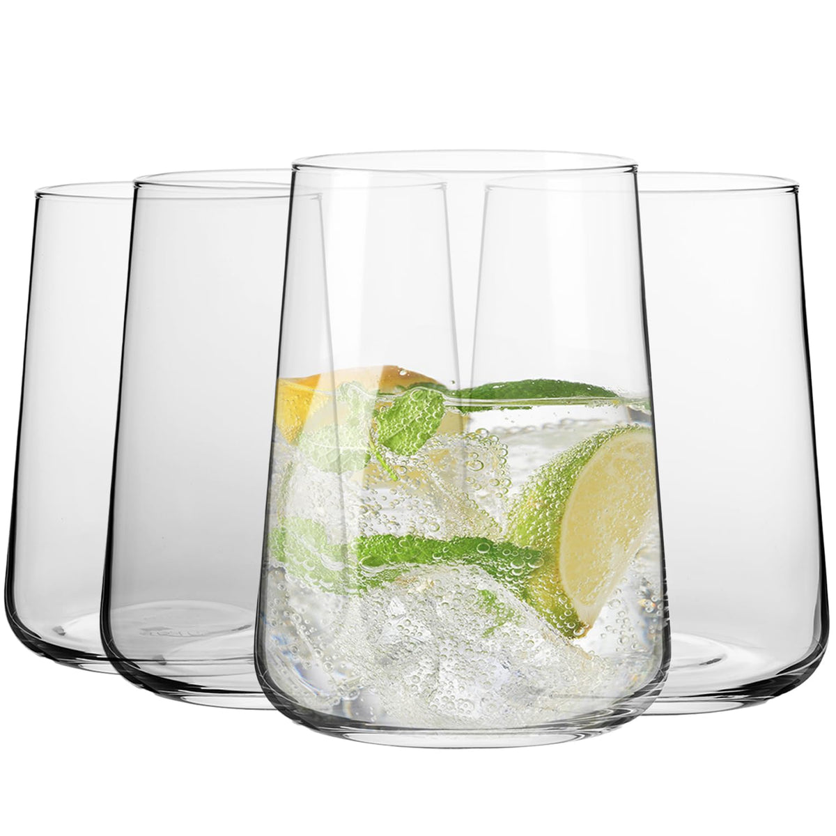Elegant Drinking Glass Set With Sculpted Design