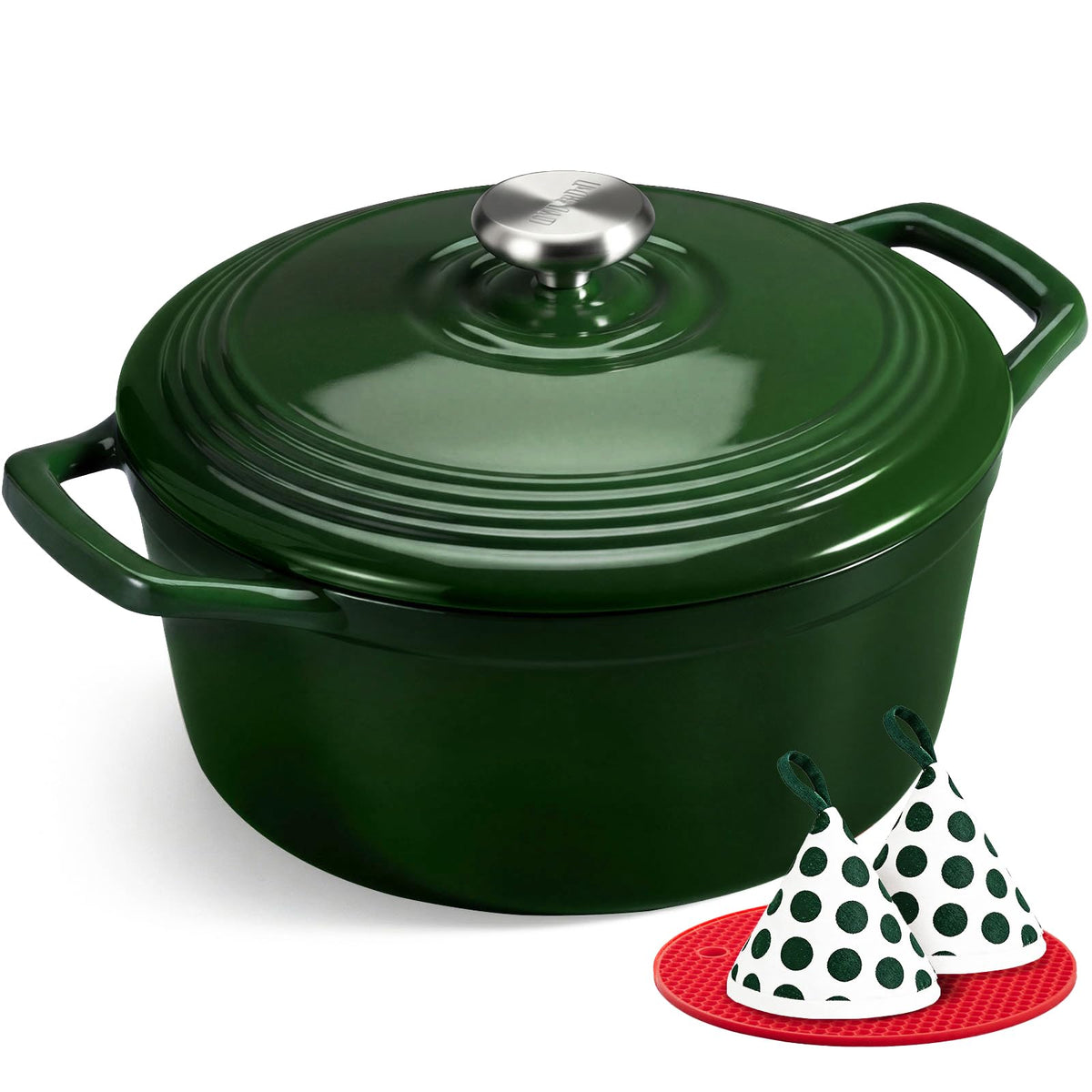 Enameled Cast Iron Dutch Oven With Heavy-Duty Lid