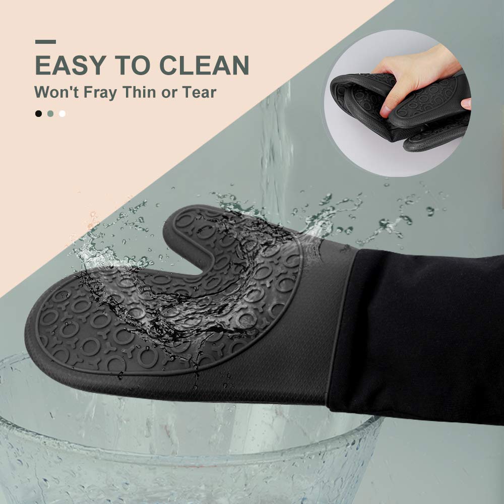 Silicone Oven Mitts With Quilted Non-Slip Grip