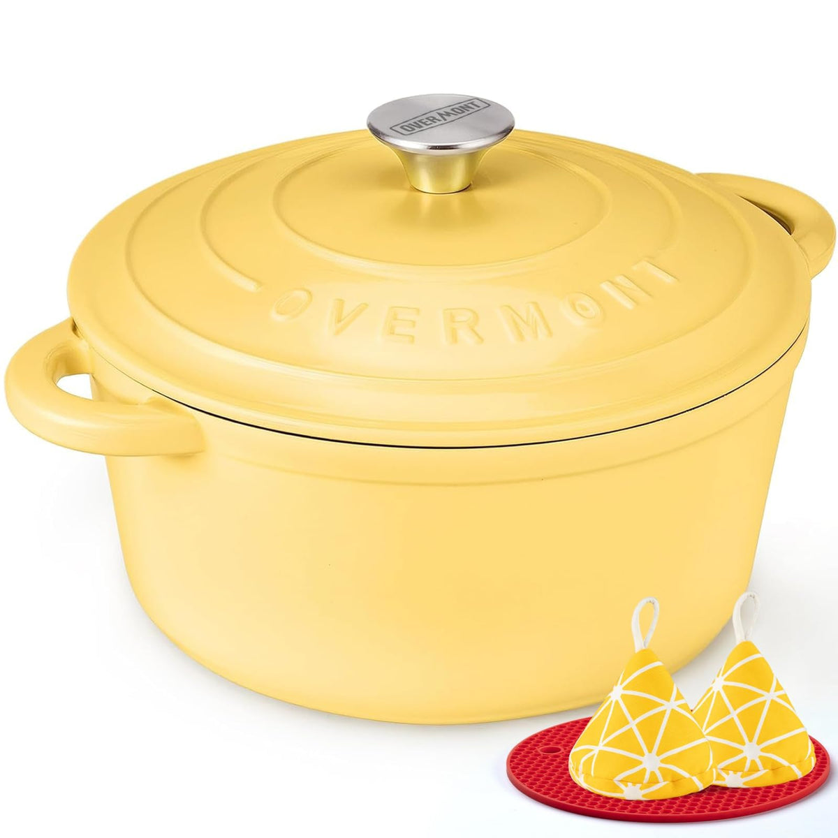 Enameled Cast Iron Dutch Oven With Heavy-Duty Lid
