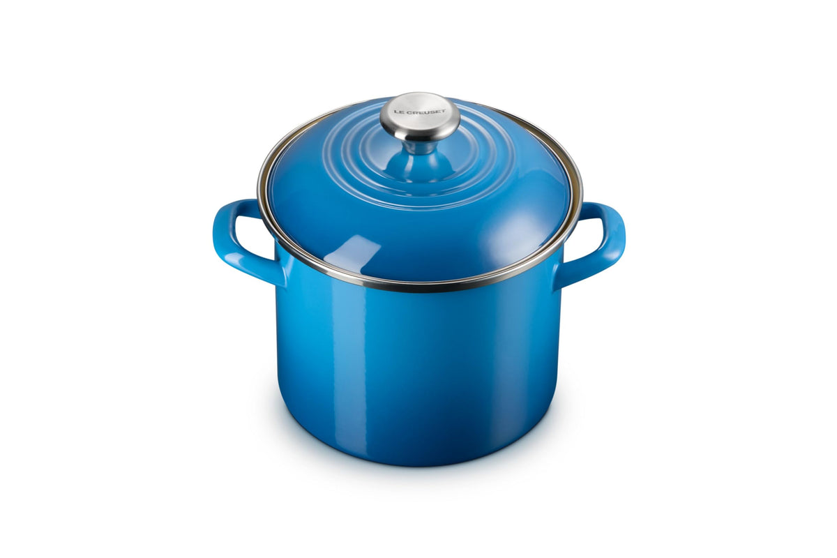 Enameled Steel Stockpot With Traditional Profile