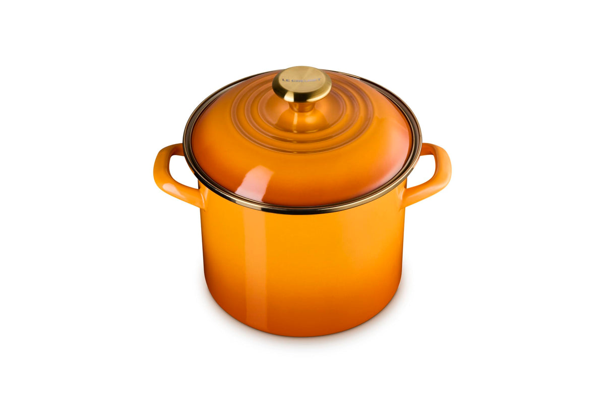 Enameled Steel Stockpot With Traditional Profile