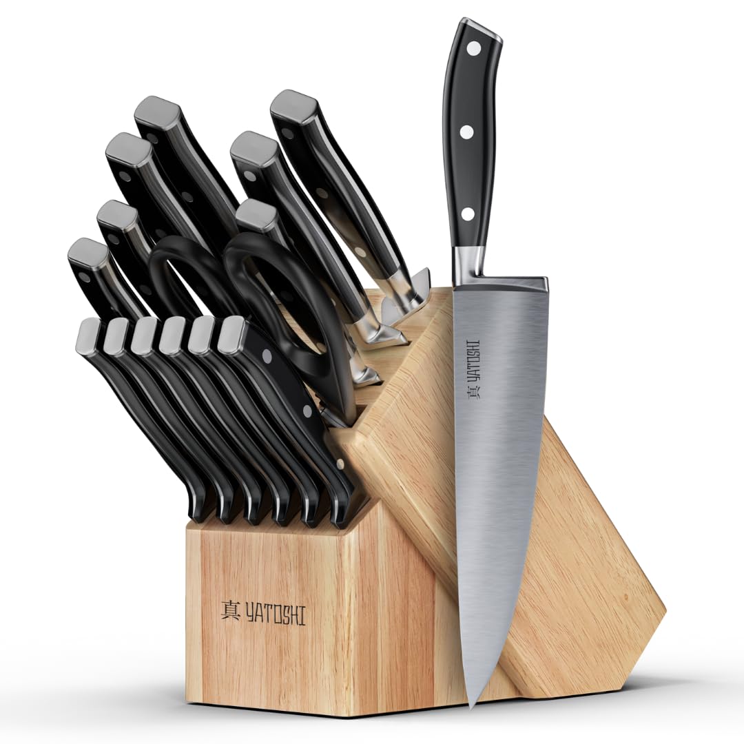 Professional Knife Block Set With High-Carbon Blades
