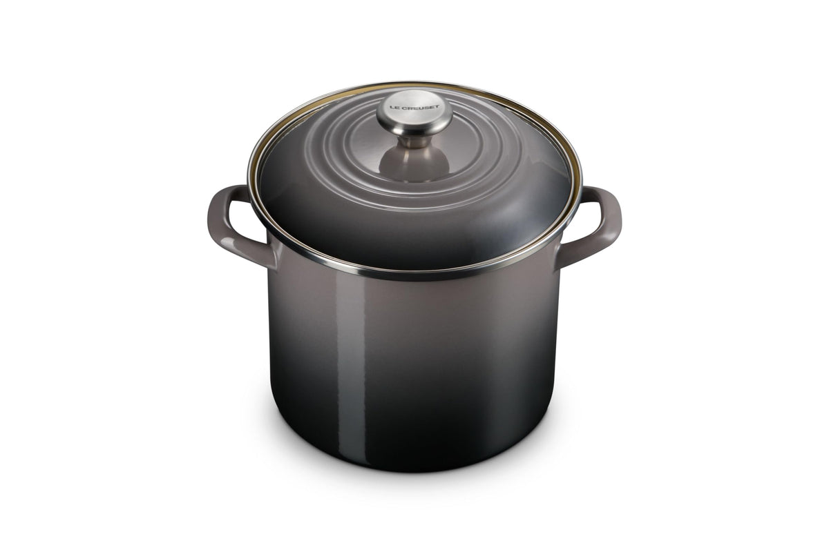 Enameled Steel Stockpot With Traditional Profile