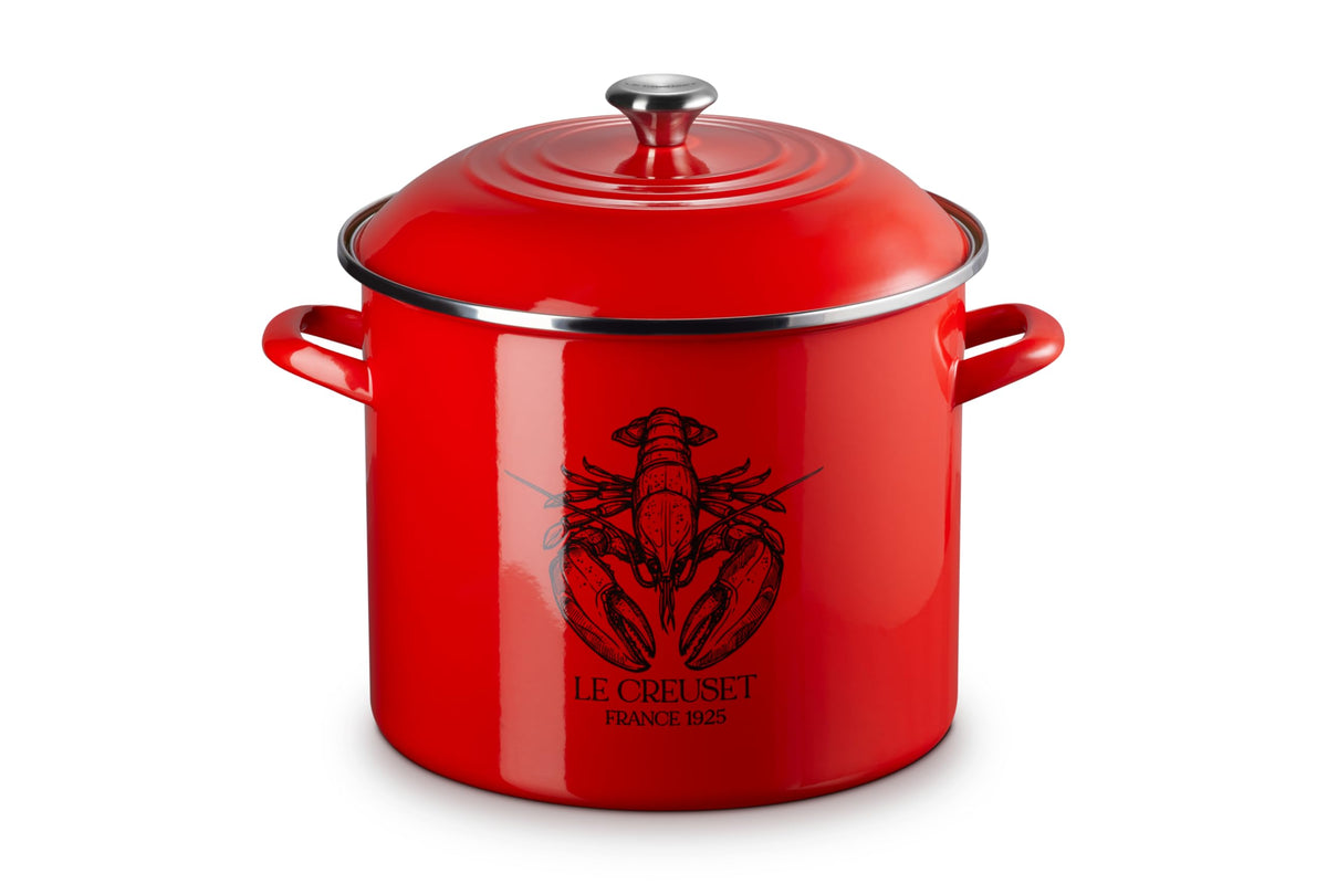 Enameled Steel Stockpot With Traditional Profile
