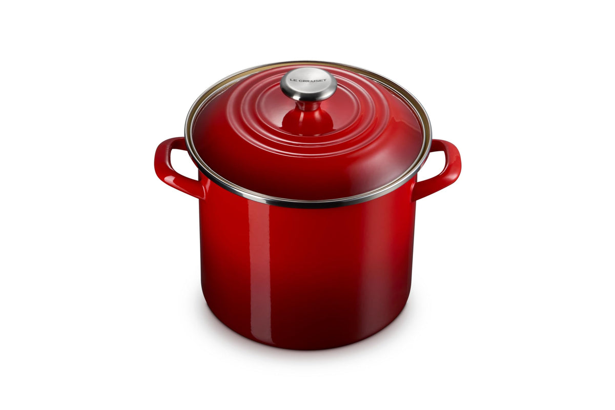 Enameled Steel Stockpot With Traditional Profile
