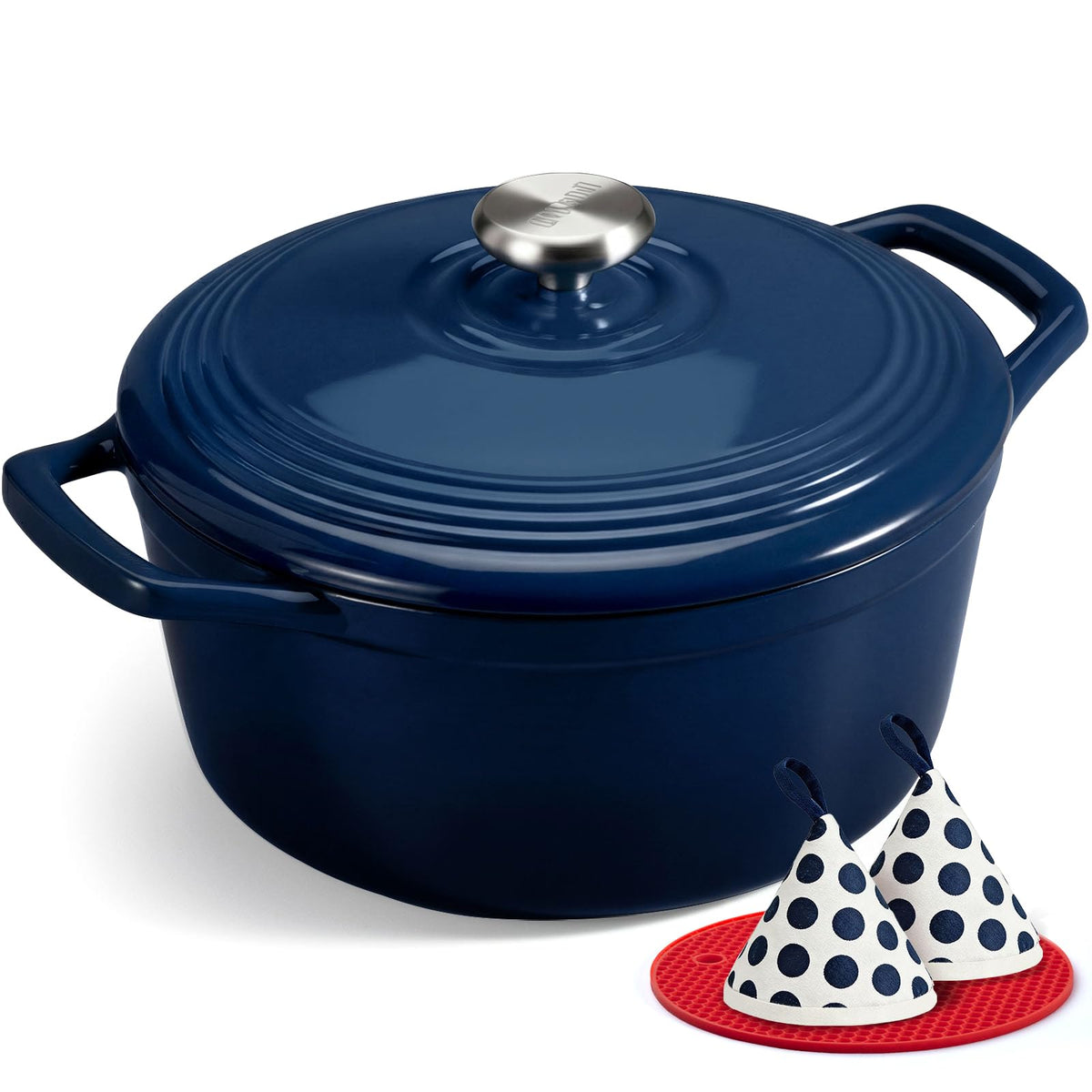 Enameled Cast Iron Dutch Oven With Heavy-Duty Lid
