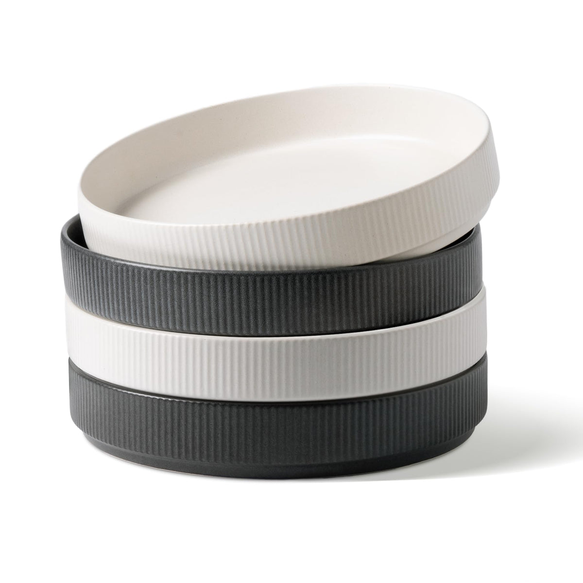 Wide Pasta Bowl Set With Star-Inspired Finish