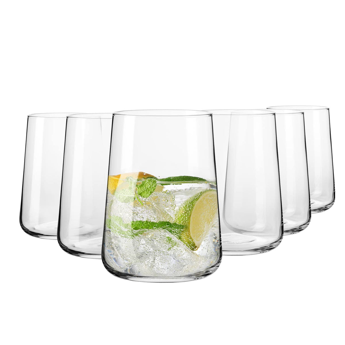 Elegant Drinking Glass Set With Sculpted Design