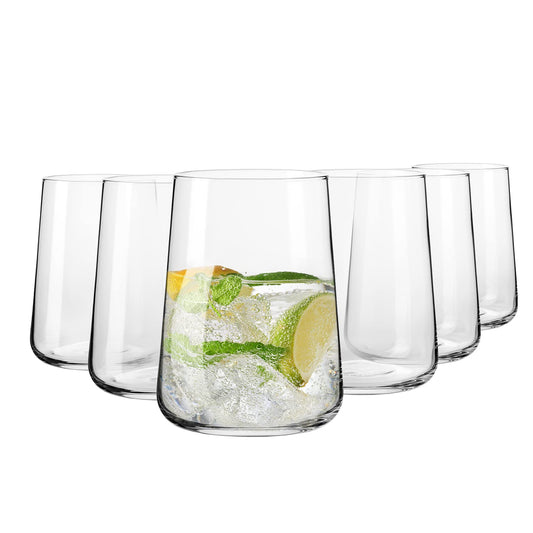 Elegant Drinking Glass Set With Sculpted Design