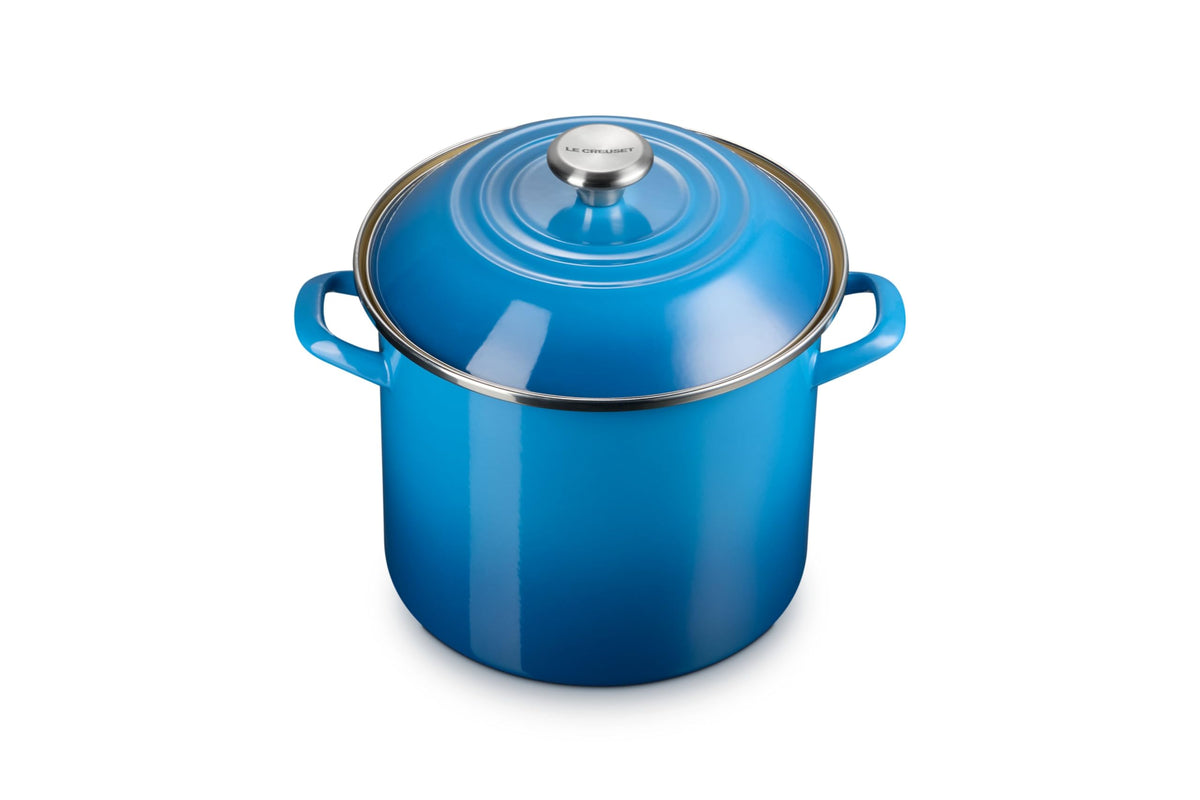 Enameled Steel Stockpot With Traditional Profile