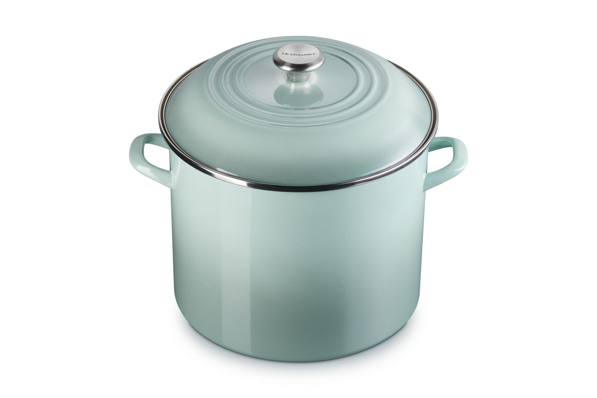 Enameled Steel Stockpot With Traditional Profile