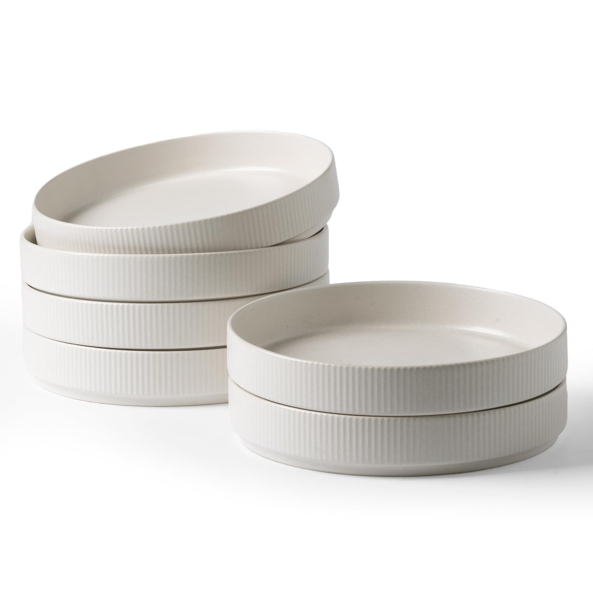 Wide Pasta Bowl Set With Star-Inspired Finish